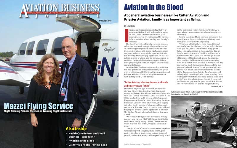 Aviation Business Journal - 4th Quarter 2010 - Cutter Aviation - Aviation in the Blood by Colin Bane